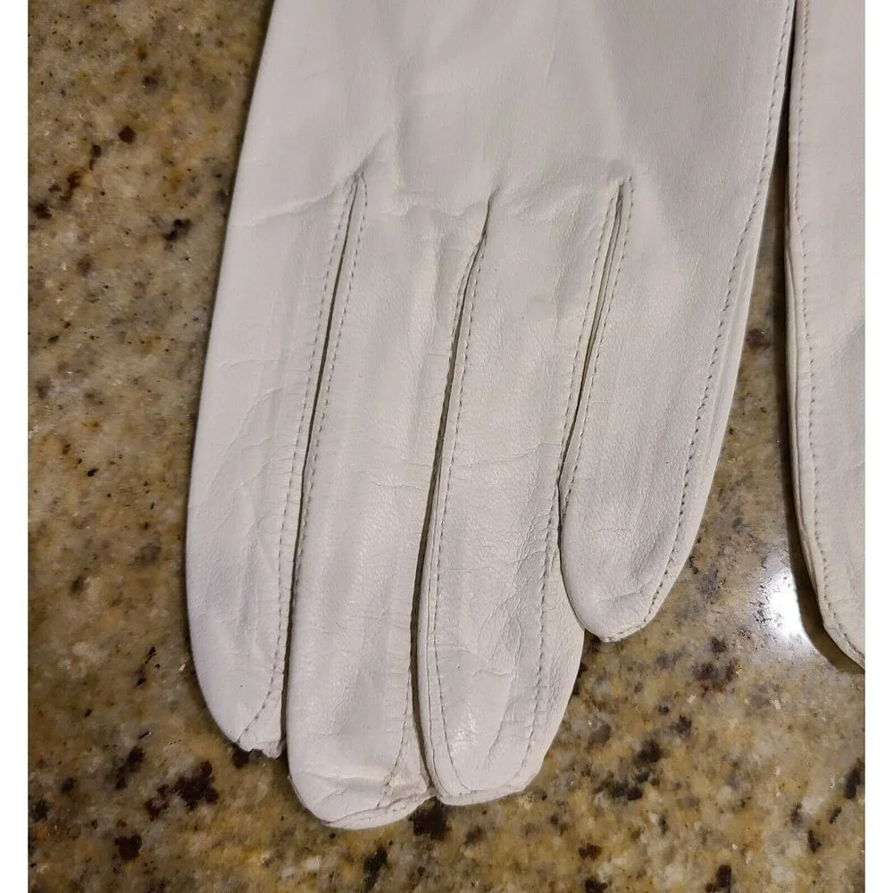 New! Vintage Size M 7 White Leather Formal 8.5